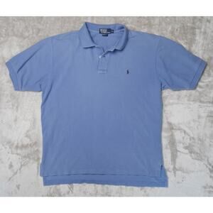 Polo Ralph Lauren Blue Polo Short Sleeve Shirt Cotton Classic Mens XL